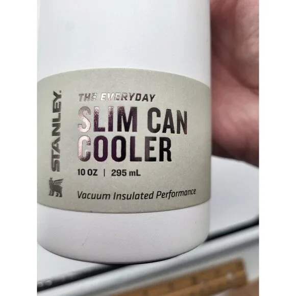 Stanley 10 Oz The Everyday Slim Can Cooler Frost White Vacuum Insulated - Picture 4 of 8